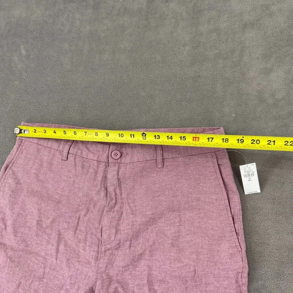 Old Navy Slim Linen Blend Chino Shorts Mens 36‎ Tall Pink Mid Rise Performance
